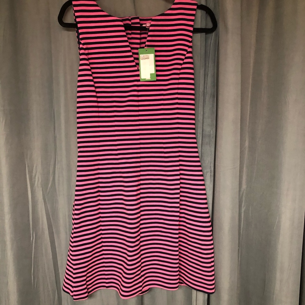 Pink and navy blue Lilly Pulitzer dress